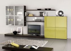 Yashash xonasida zamonaviy devor-slaydlar