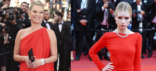 Kate va Lotti Moss "Laving" premerasida moda darsini o'rgatdi.